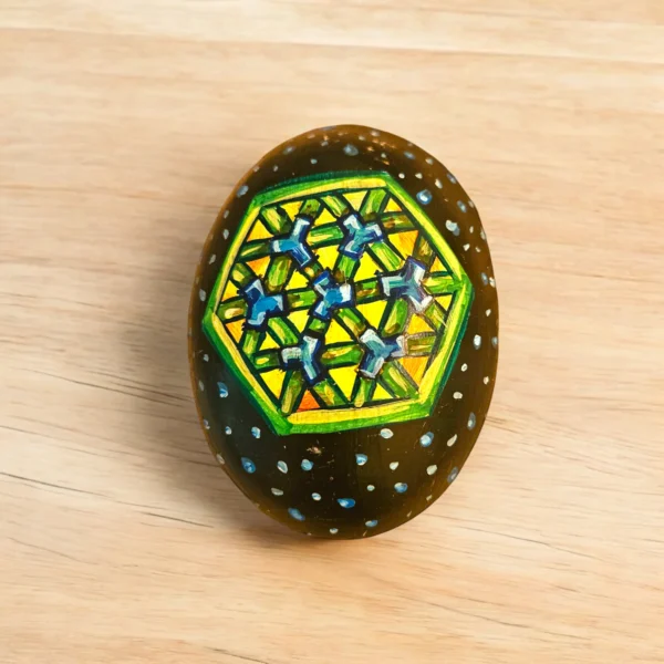 קערת ערבוב לקססה מצוירת בעבודת יד - Mandala Journey